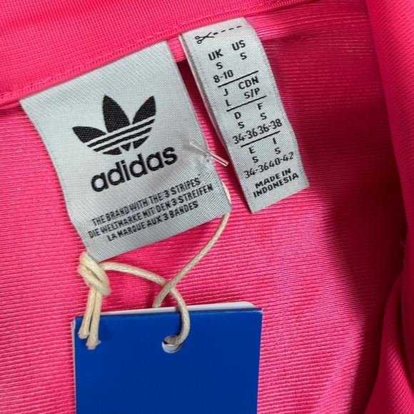 Adidas Womens SMALL Track Jacket Pink Firebird TT JX7865 Lucid Pink Black NWT - Picture 4 of 7